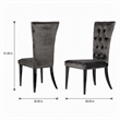 Pemberly Row Modern Velvet Dining Chairs in Gray with Metal Legs Set of 2