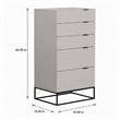 Pemberly Row Modern MDF Wood and Metal 5-Drawer Chest in Gray/Black