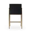 Pemberly Row Modern Black Vegan Leather and Brass Counter Chair