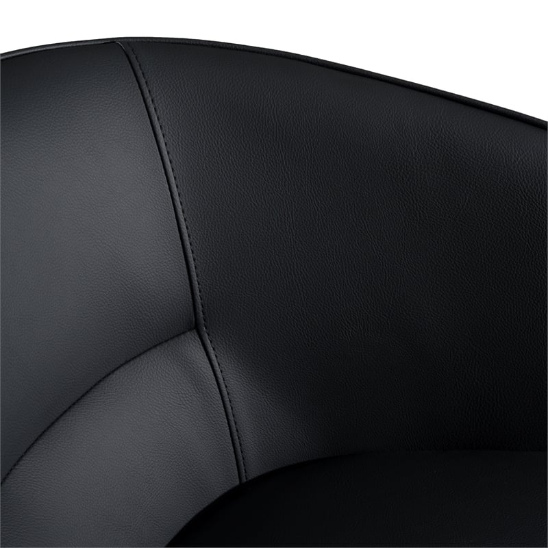 Pemberly Row Modern Vegan Leather Dining Chair in Dark Grey