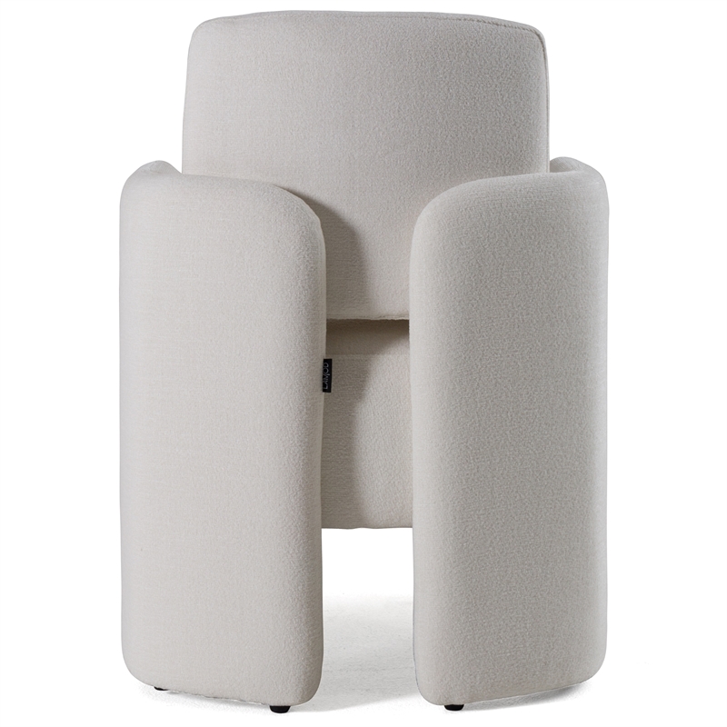 Pemberly Row Modern White Upholstered Dining Chair with Foam Seat