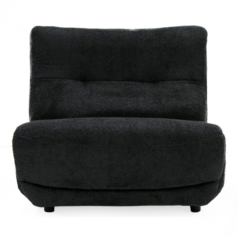 Pemberly Row Electric Recliner Chair in Dark Grey Fabric