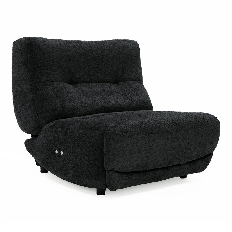 Pemberly Row Electric Recliner Chair in Dark Grey Fabric