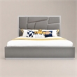 Pemberly Row Modern Bonded Leather Eastern King Bed in Gray