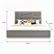 Pemberly Row Modern Bonded Leather Eastern King Bed in Gray