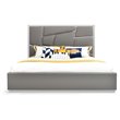Pemberly Row Modern Bonded Leather Eastern King Bed in Gray