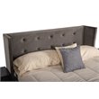 Pemberly Row Velvet & Metal Queen Bed in Charcoal Gray Upholstery