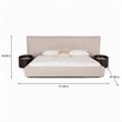 Pemberly Row Modern King Fabric Bed Upholstered in Beige Cotton & Polyester