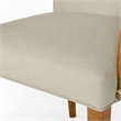 Pemberly Row Modern Faux Leather Dining Armchair in Taupe and Walnut