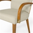 Pemberly Row Modern Faux Leather Dining Armchair in Taupe and Walnut