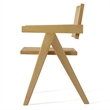 Pemberly Row Modern Rattan Dining Armchair Natural Ash Wood 31