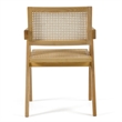Pemberly Row Modern Rattan Dining Armchair Natural Ash Wood 31