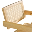 Pemberly Row Modern Rattan Dining Armchair Natural Ash Wood 31