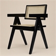 Pemberly Row Modern Rattan Dining Armchair Wenge Dark Wood 31