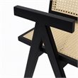 Pemberly Row Modern Rattan Dining Armchair Wenge Dark Wood 31