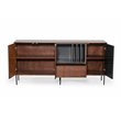 Pemberly Row 3-Door Buffet with Walnut Veneer & Charcoal Gray Accents