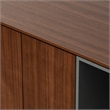 Pemberly Row 3-Door Buffet with Walnut Veneer & Charcoal Gray Accents