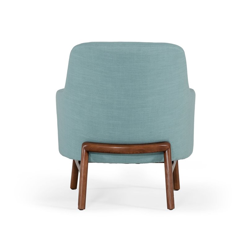 Pemberly Row Mid-Century Accent Chair in Mint Green Fabric & Ash Wood
