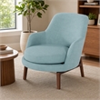 Pemberly Row Mid-Century Accent Chair in Mint Green Fabric & Ash Wood
