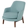 Pemberly Row Mid-Century Accent Chair in Mint Green Fabric & Ash Wood