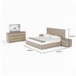 Pemberly Row Contemporary Queen Bed in Grey Wood Veneer with Panel Headboard