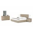 Pemberly Row Contemporary Queen Bed in Grey Wood Veneer with Panel Headboard