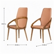 Pemberly Row Modern Wood & Faux Leather Dining Chairs in Brown/Walnut Set of 2