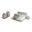 Pemberly Row Gray Leather Upholstered Eastern King Bed with Tufted Headboard