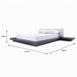 Pemberly Row Eastern King Platform Bed with Wenge Veneer and White Leather