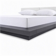 Pemberly Row Eastern King Platform Bed with Wenge Veneer and White Leather
