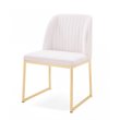 Pemberly Row Faux Leather Sherpa Dining Chairs in White & Gold (Set of 2)
