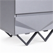 Pemberly Row Modern Nightstand with 2 Drawers & Gun Chrome Legs in Gray/Black