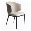 Pemberly Row Modern Faux Leather Dining Armchair in Beige and Black
