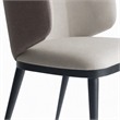 Pemberly Row Modern Faux Leather Dining Armchair in Beige and Black