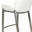 Pemberly Row Set of 2 Leatherette Saddle Bar Stools in White with Steel Frame