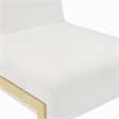 Pemberly Row Faux Leather Dining Chairs in White with Gold Base (Set of 2)