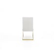 Pemberly Row Faux Leather Dining Chairs in White with Gold Base (Set of 2)