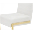 Pemberly Row Faux Leather Dining Chairs in White with Gold Base (Set of 2)