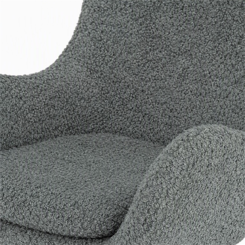Pemberly Row Modern Fabric Rocking Chair with Walnut Rails in Gray