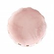 Pemberly Row Pink Velvet Ottoman w/ Gold Metal Details and Woven Accent