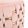 Pemberly Row Pink Velvet Ottoman w/ Gold Metal Details and Woven Accent