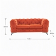 Pemberly Row Orange Velvet Fabric Modern Upholstered Loveseat