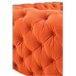 Pemberly Row Orange Velvet Fabric Modern Upholstered Loveseat