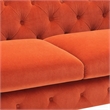 Pemberly Row Orange Velvet Fabric Modern Upholstered Loveseat