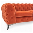 Pemberly Row Orange Velvet Fabric Modern Upholstered Loveseat