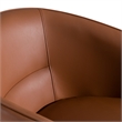 Pemberly Row Modern Brown Vegan Leather Dining Chair in Brass Finish