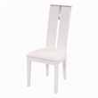 Pemberly Row White Gloss Dining Chairs with Veneer Finish (Set of 2)