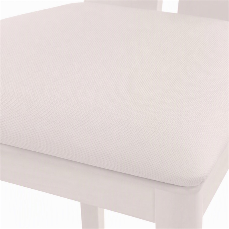 Pemberly Row White Gloss Dining Chairs with Veneer Finish (Set of 2)