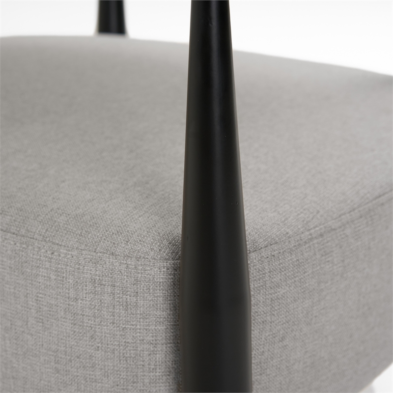 Pemberly Row Modern Grey Fabric Accent Chair with Black & Gold Arms