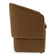 Pemberly Row Brown Dining Chair with Castor Wheels in Fabric Upholstery